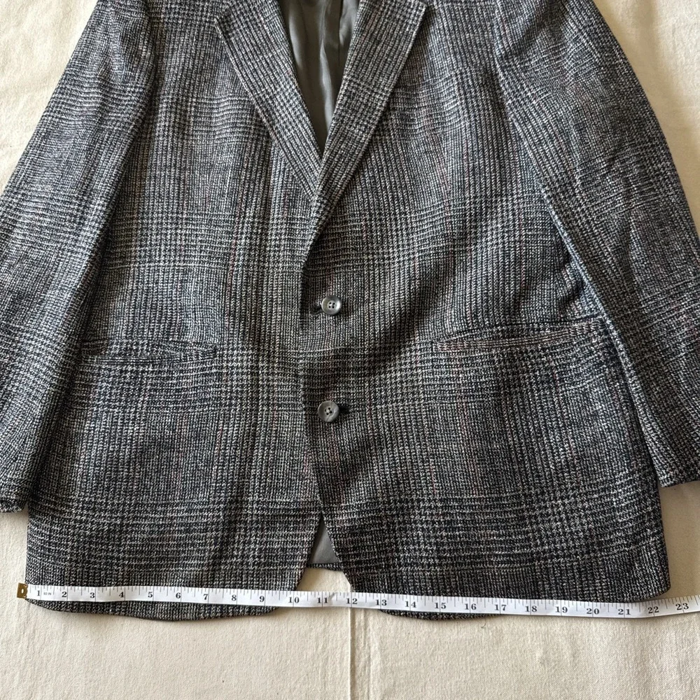VTG Christian Dior Monsieur Blazer Jacket Mens 40R 100% Silk Plaid Check